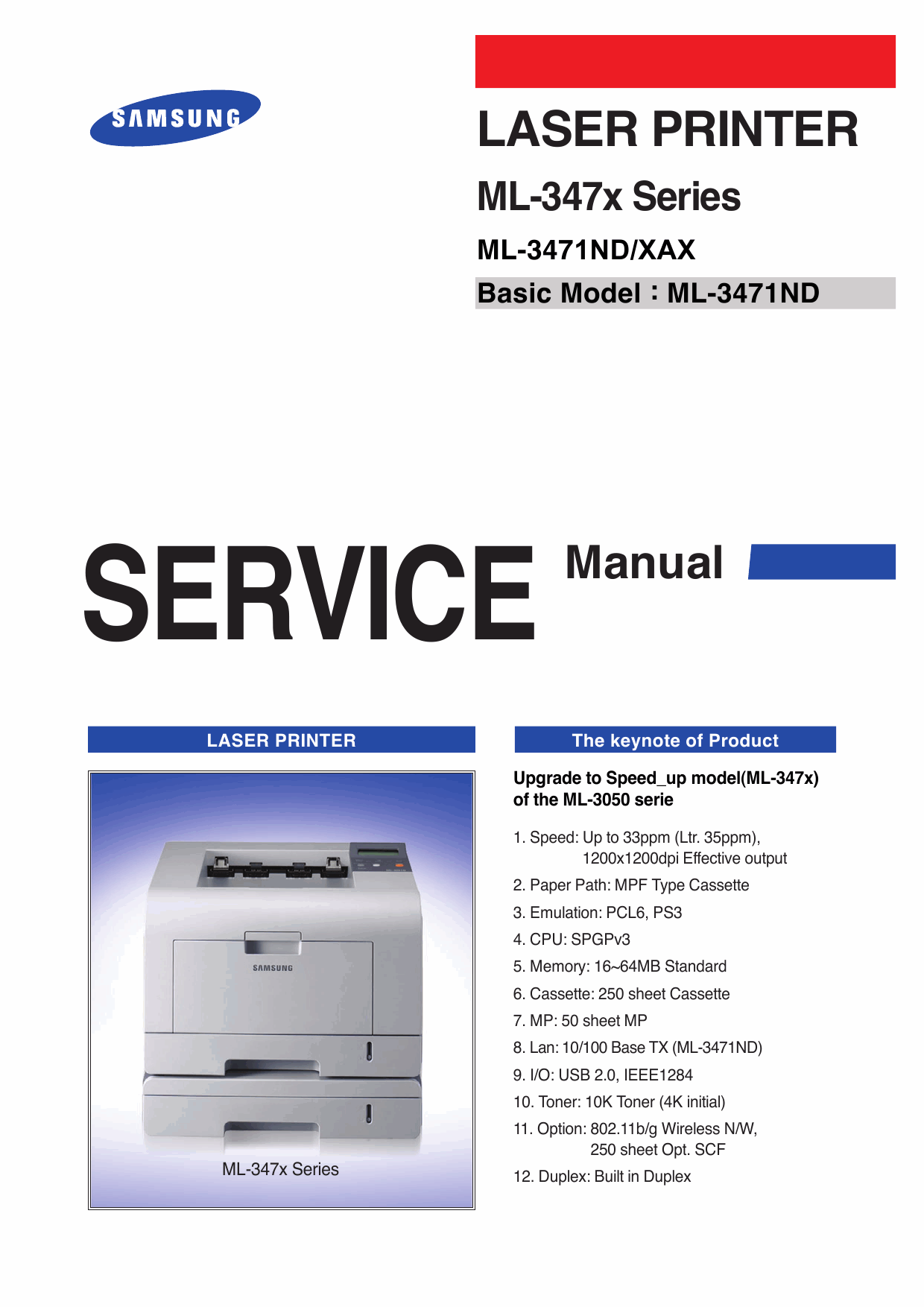 Samsung Laser-Printer ML-3471ND Parts and Service Manual-1
